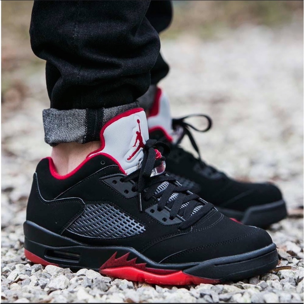 NEW Nike Air Jordan 5 Retro Low Alternate 90 Bred Shoes 819171-001